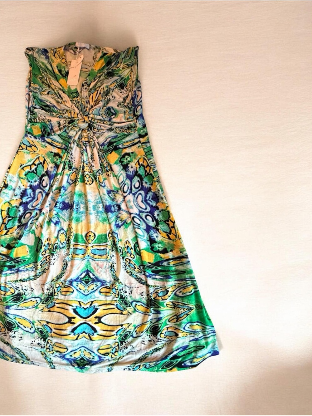 NWT JULIA Printed Sundress in Green & Blue